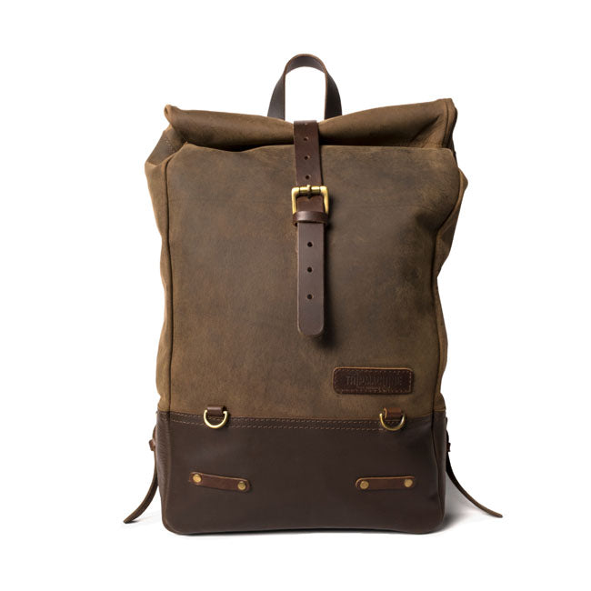 Trip Machine Borsa da moto / zaino in pelle vintage da 15 litri