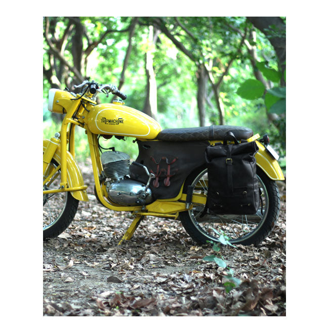Trip Machine Borsa da moto / zaino in pelle vintage da 15 litri
