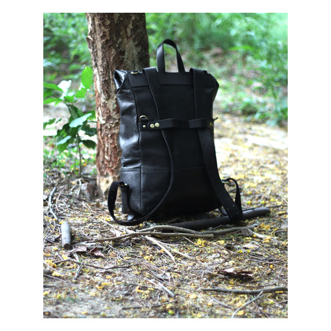 Trip Machine Borsa da moto / zaino in pelle vintage da 15 litri