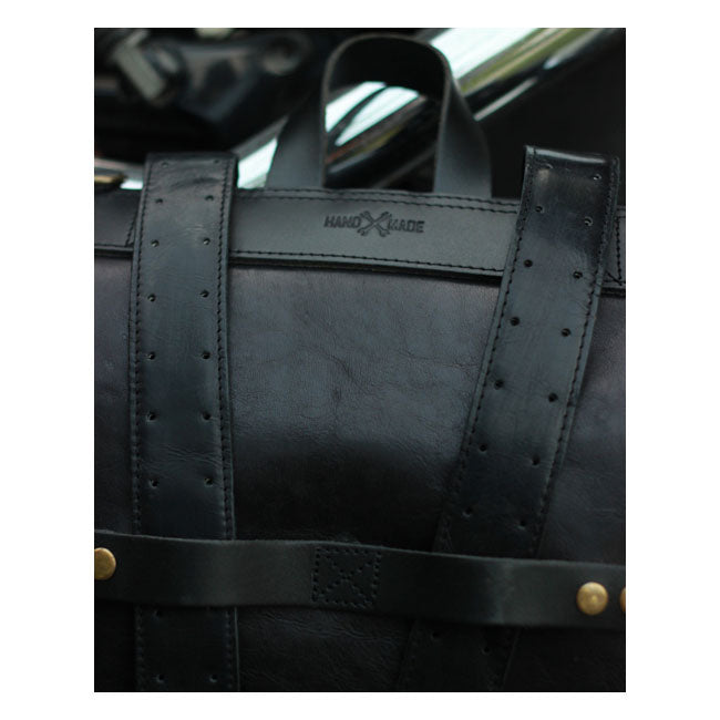 Trip Machine Borsa da moto / zaino in pelle vintage da 15 litri