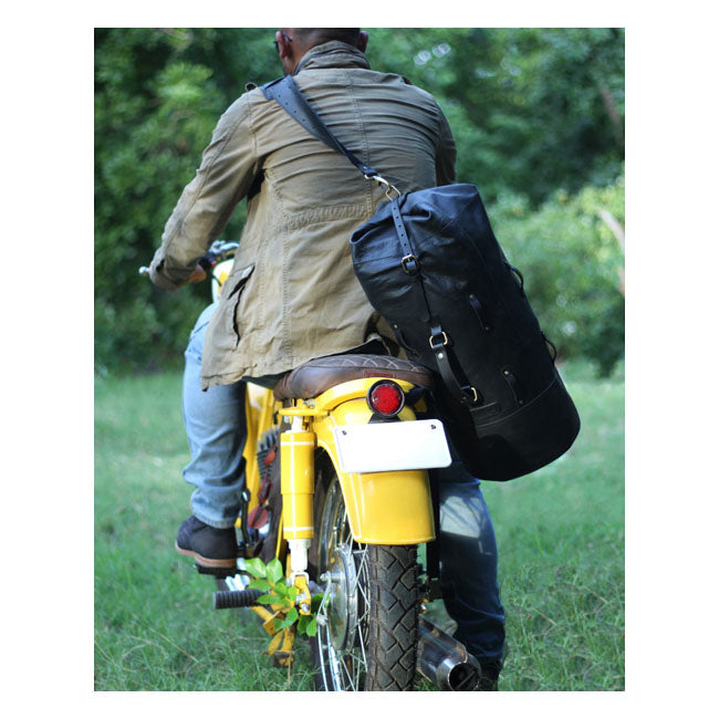 Borsa da viaggio militare vintage in pelle per motociclisti Trip Machine