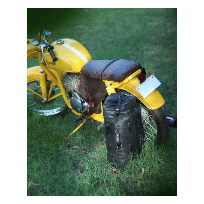 Borsa da viaggio militare vintage in pelle per motociclisti Trip Machine