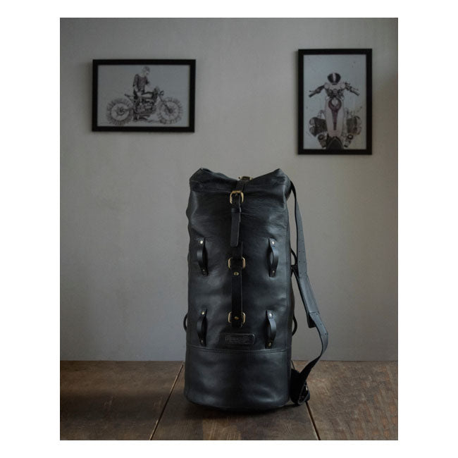Borsa da viaggio militare vintage in pelle per motociclisti Trip Machine