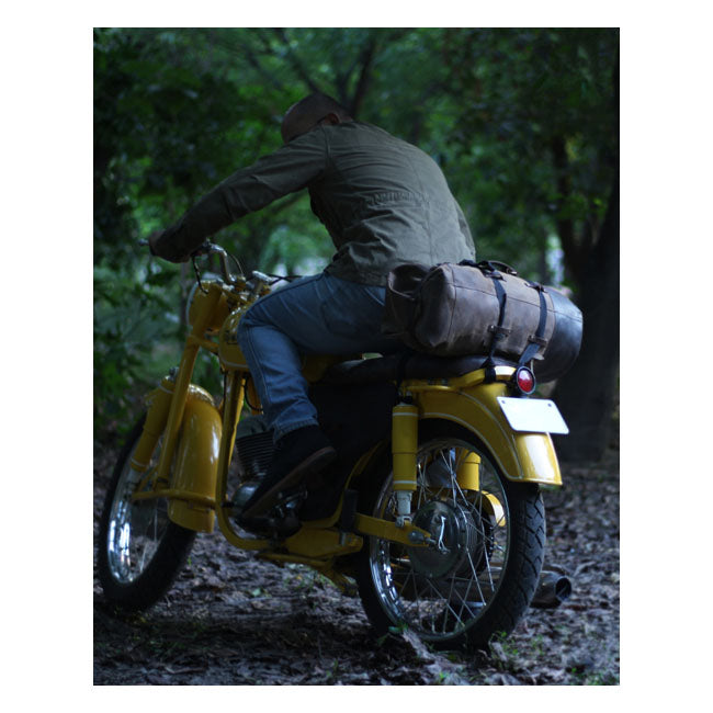Borsa da viaggio militare vintage in pelle per motociclisti Trip Machine