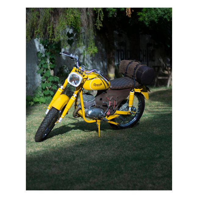 Borsa da viaggio militare vintage in pelle per motociclisti Trip Machine