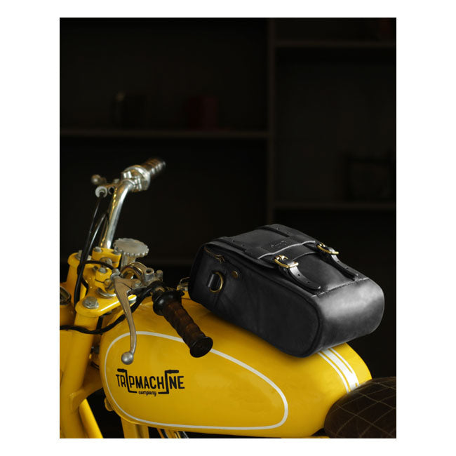 Trip Machine Borsa da moto vintage in pelle da 4,4 litri per serbatoio/codino