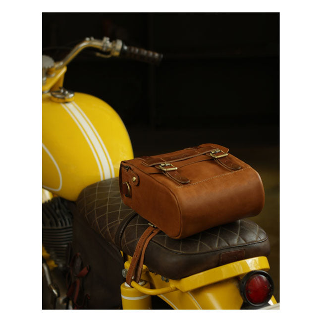Trip Machine Borsa da moto vintage in pelle da 4,4 litri per serbatoio/codino