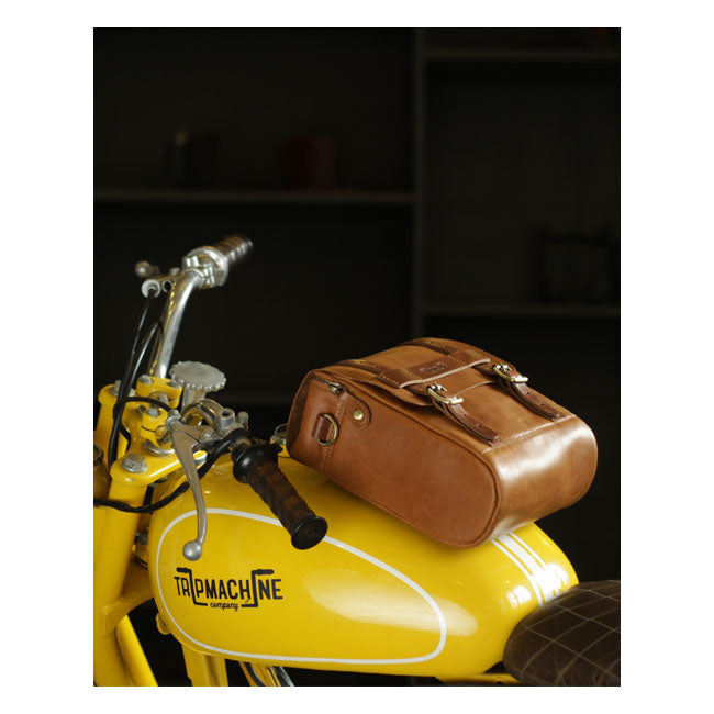 Trip Machine Borsa da moto vintage in pelle da 4,4 litri per serbatoio/codino