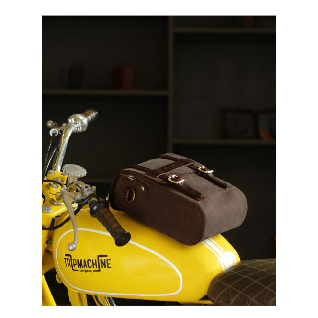 Trip Machine Borsa da moto vintage in pelle da 4,4 litri per serbatoio/codino