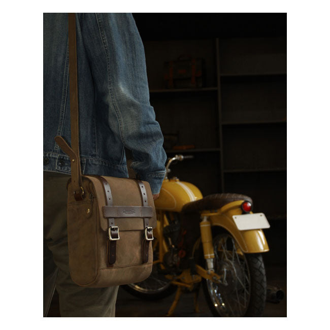 Trip Machine Borsa da moto vintage in pelle da 4,4 litri per serbatoio/codino