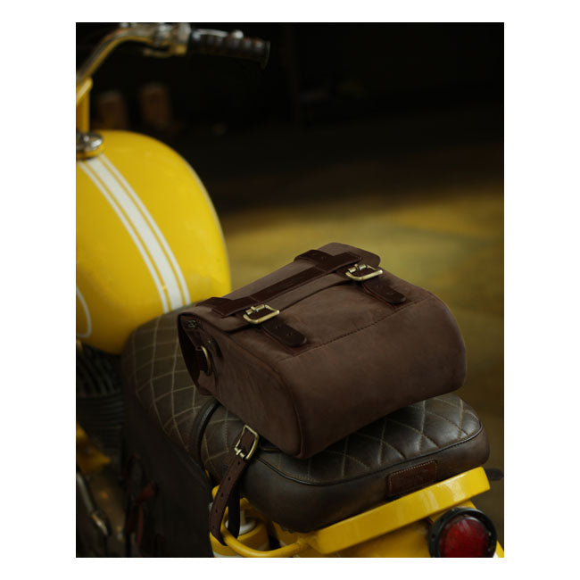 Trip Machine Borsa da moto vintage in pelle da 4,4 litri per serbatoio/codino