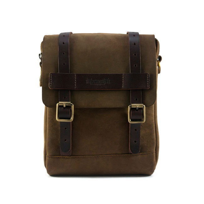 Trip Machine Borsa da moto vintage in pelle da 4,4 litri per serbatoio/codino