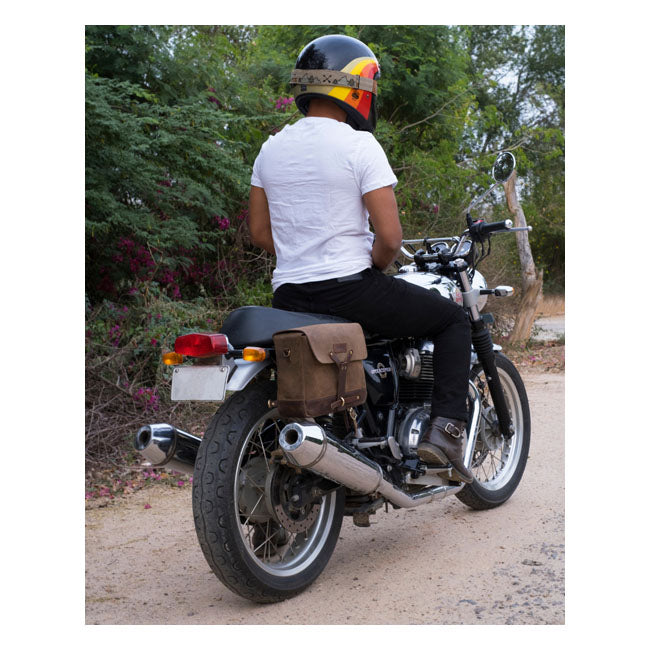 Borsa da motociclista vintage in pelle Trip Machine