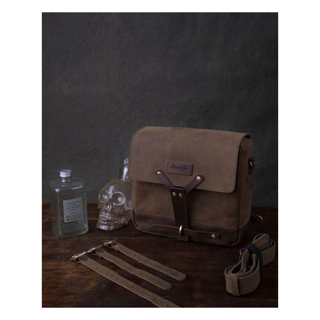 Borsa da motociclista vintage in pelle Trip Machine