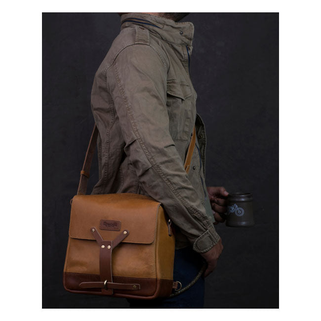 Borsa da motociclista vintage in pelle Trip Machine