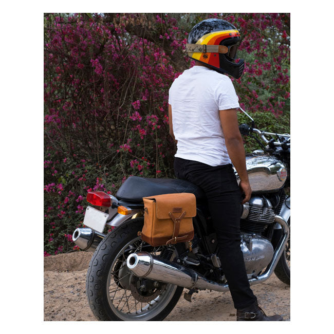 Borsa da motociclista vintage in pelle Trip Machine