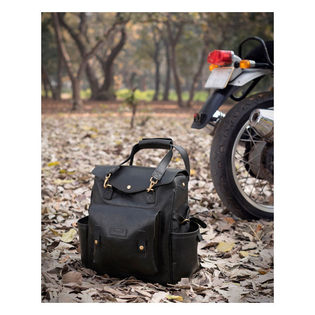 Borsa da moto / zaino Trip Machine Vintage Leather Outlander in pelle vintage