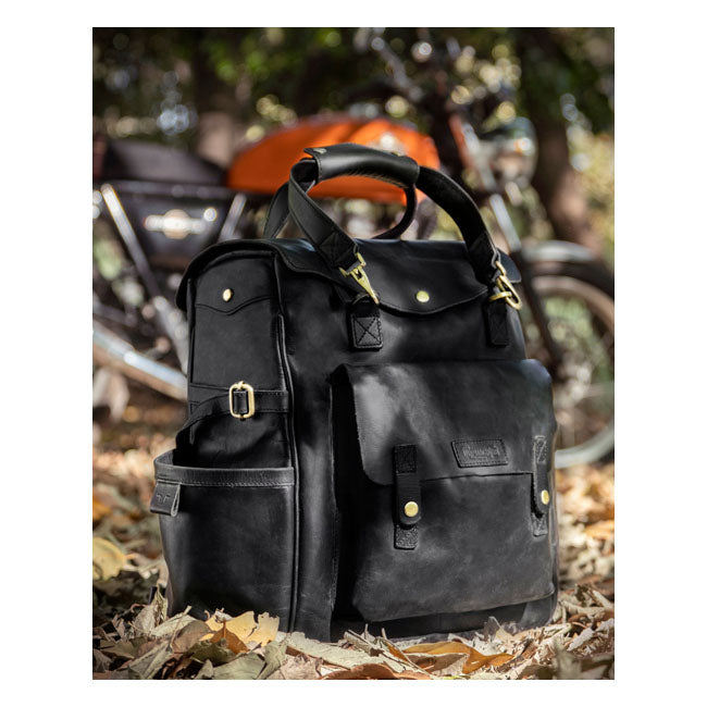 Borsa da moto / zaino Trip Machine Vintage Leather Outlander in pelle vintage