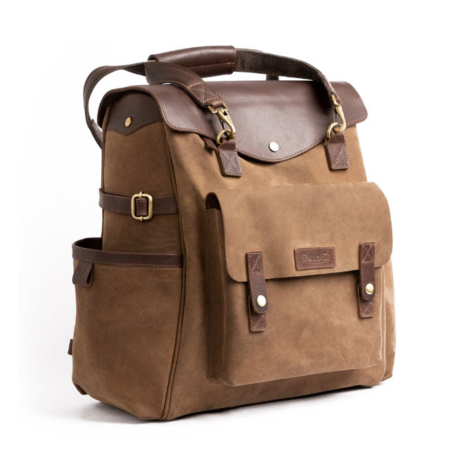 Borsa da moto / zaino Trip Machine Vintage Leather Outlander in pelle vintage