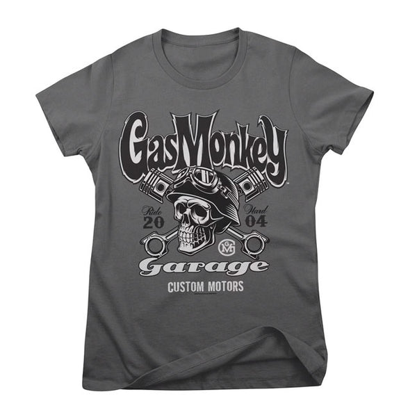 Maglietta da donna Gas Monkey Garage Custom Motors Skull
