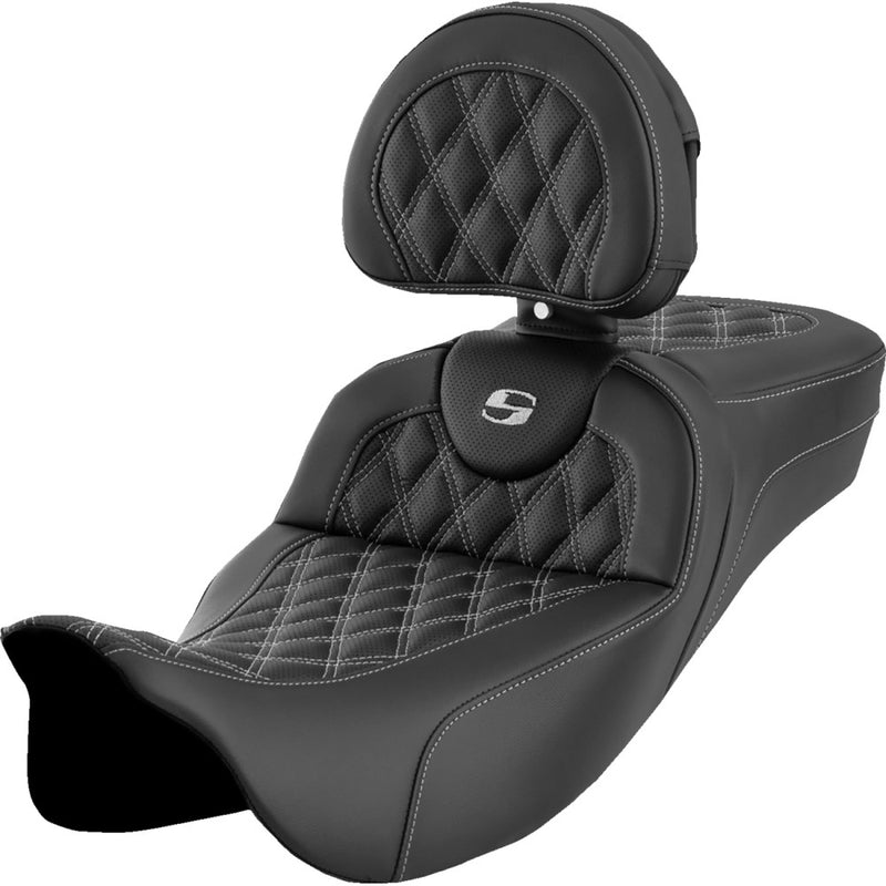 Saddlemen Sedile Roadsofa Extended Reach con cucitura a reticolo per Harley