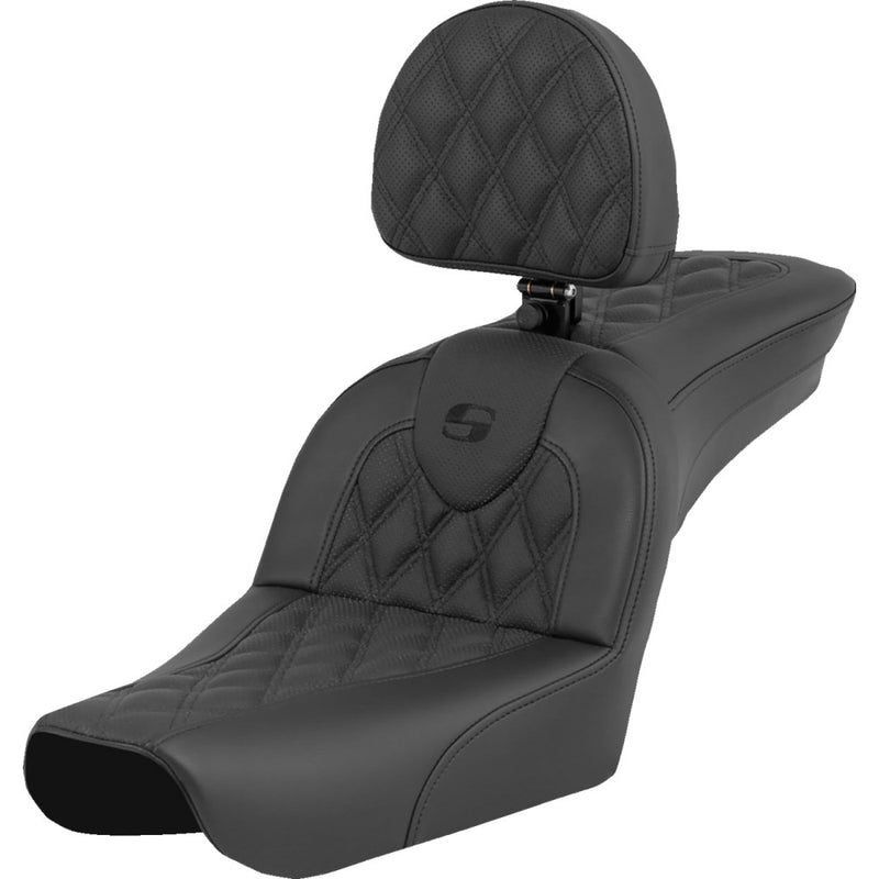 Saddlemen Roadsofa Sedile con punto a reticolo per Harley