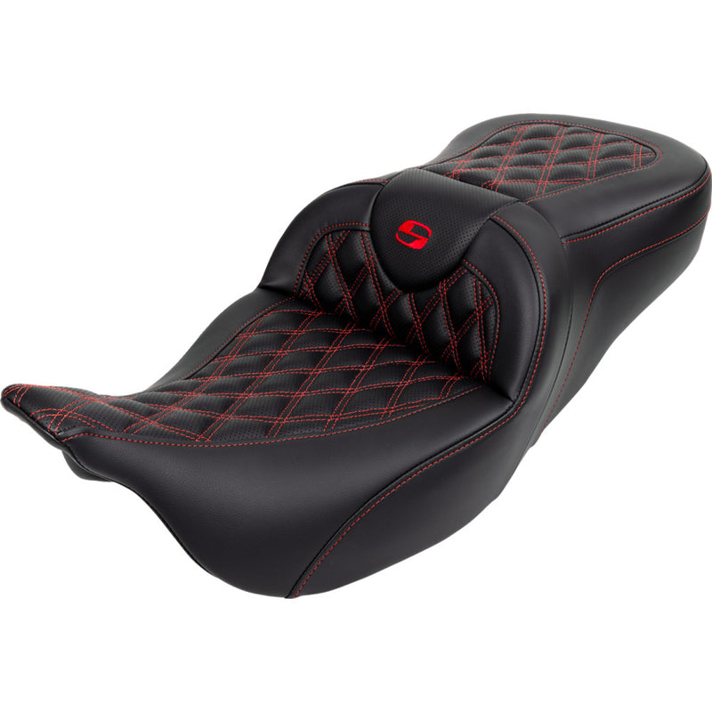 Saddlemen Roadsofa Sedile con punto a reticolo per Harley