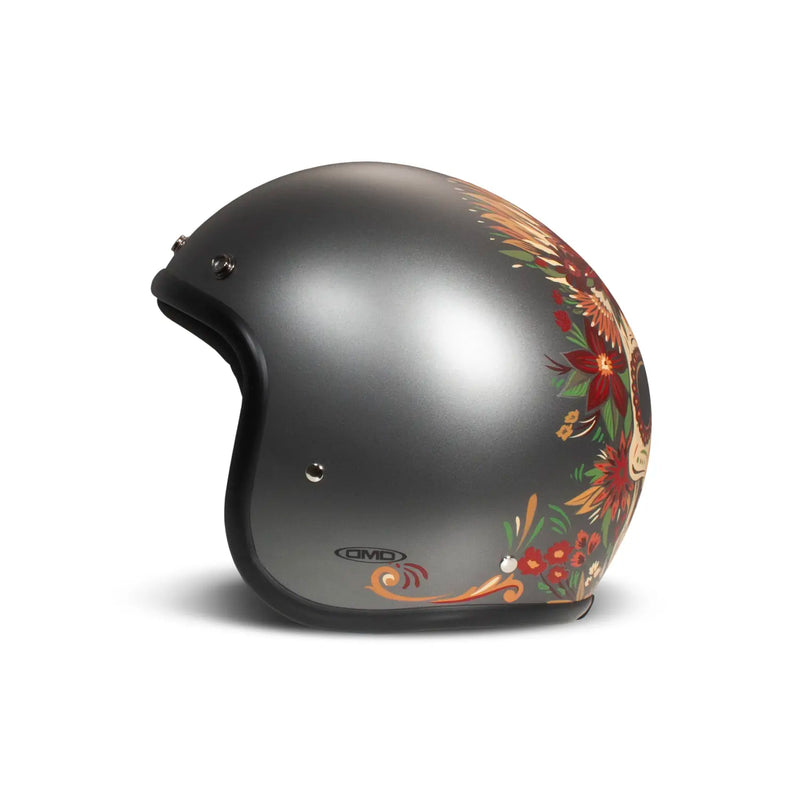 DMD Casco da moto aperto con grafica retrò