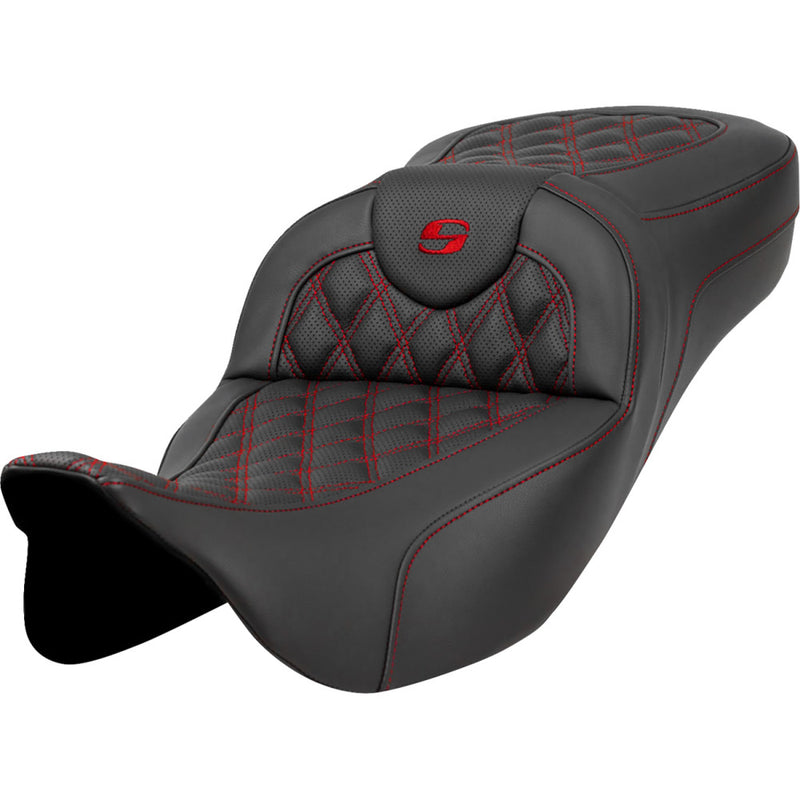 Saddlemen Sedile Roadsofa Extended Reach con cucitura a reticolo per Harley