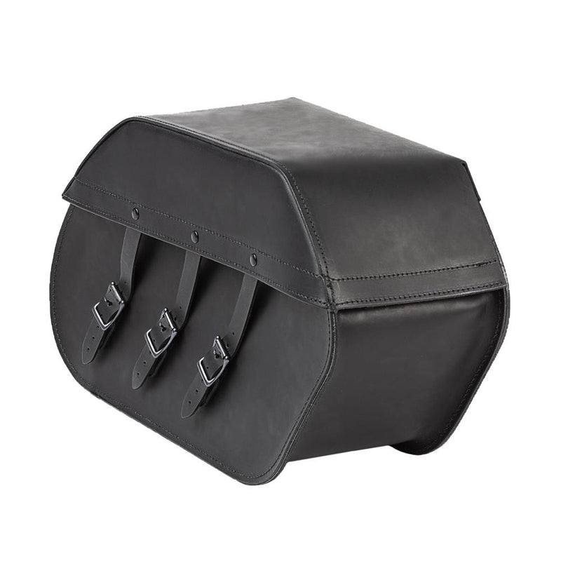 Ledrie Set di borse laterali rinforzate in pelle rigida con fibbie multiple da 40 litri per moto