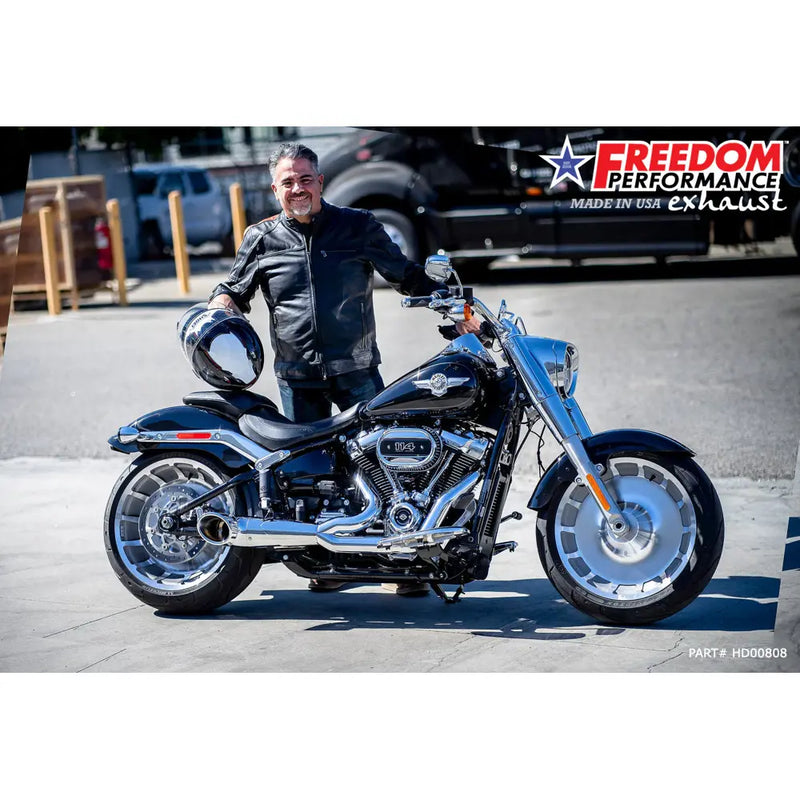 Freedom Performance Scarico Shorty Turn Out 2-into-1 per Harley