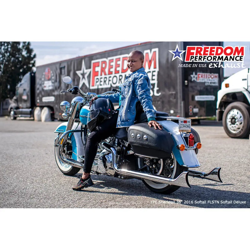 Freedom Performance Scarico Sharktail True Duals omologato CE Thorcat per Harley