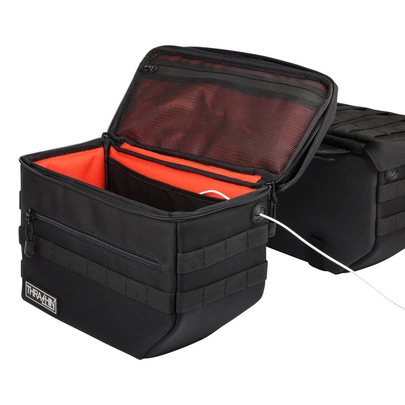 Set di borse laterali per moto Thrash Supply Escape 18L con chiusura a strappo
