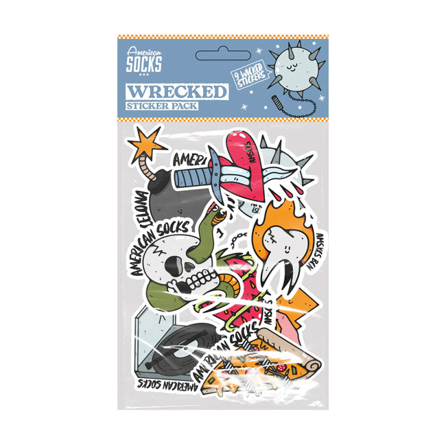 American Socks Wrecked Sticker Pack  - Customhoj