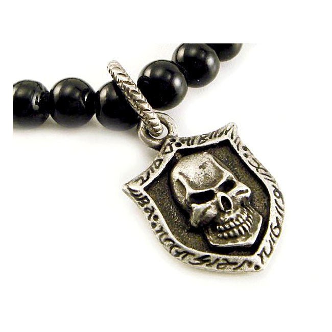 Amigaz Glass Bead Bracelet Skull Shield