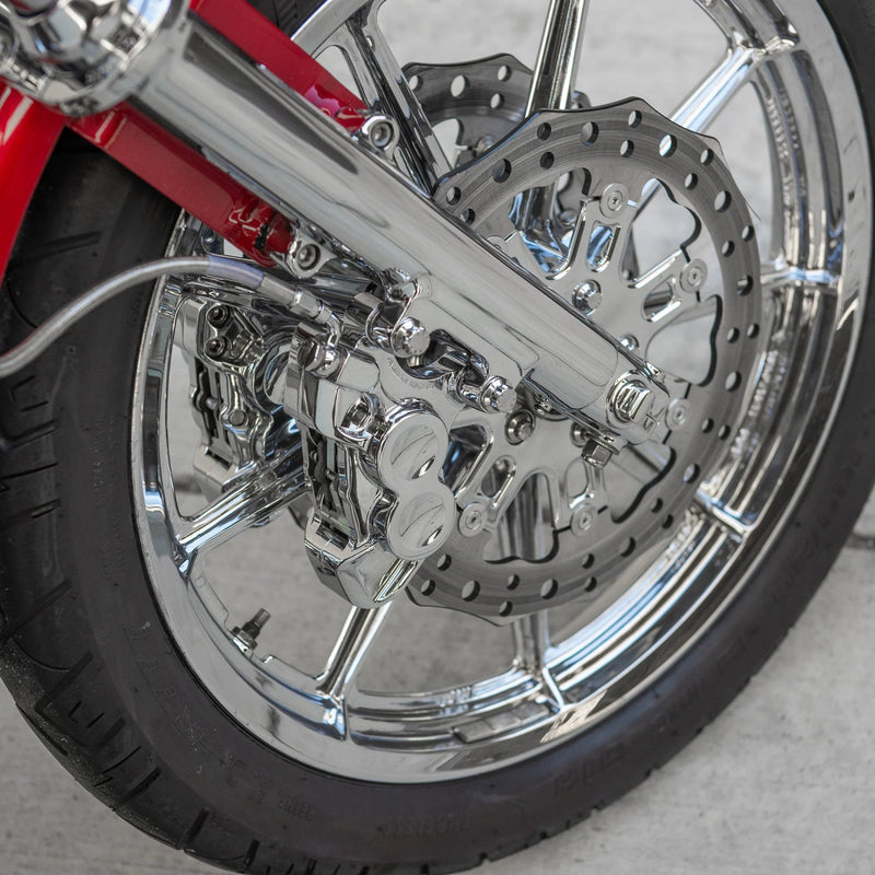 Arlen Ness 4 - piston Front Brake Caliper for Harley 06 - 17 FLST Softail Front Left Chrome - Customhoj