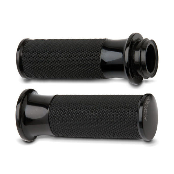 Arlen Ness Fusion Billet Smooth Grips HD Black - Customhoj