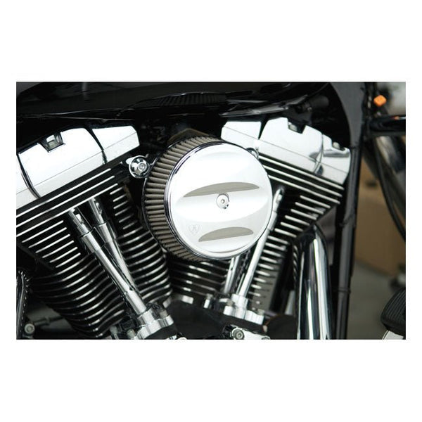 Arlen Ness Stage 1 Billet Sucker Air Cleaner Scalloped for Harley 01 - 15 Softail; 04 - 17 Dyna (excl. 2017 FXDLS); 02 - 07 FLT/Touring Chrome - Customhoj