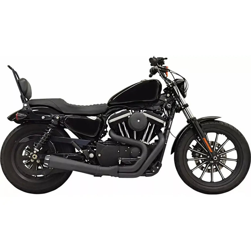 Bassani Road Rage II 2-into-1 Exhaust System for Harley 04-22 XL Sportster with mid controls / Black  - Customhoj