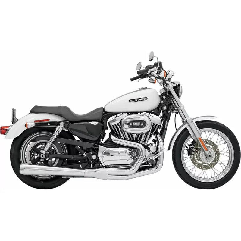 Bassani Road Rage Long Megaphone 2-into-1 Exhaust System for Harley 04-13 XL Sportster / Chrome  - Customhoj