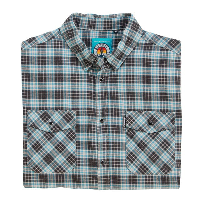 Biltwell Pacific Flannel Shirt Gray/Agave/Black