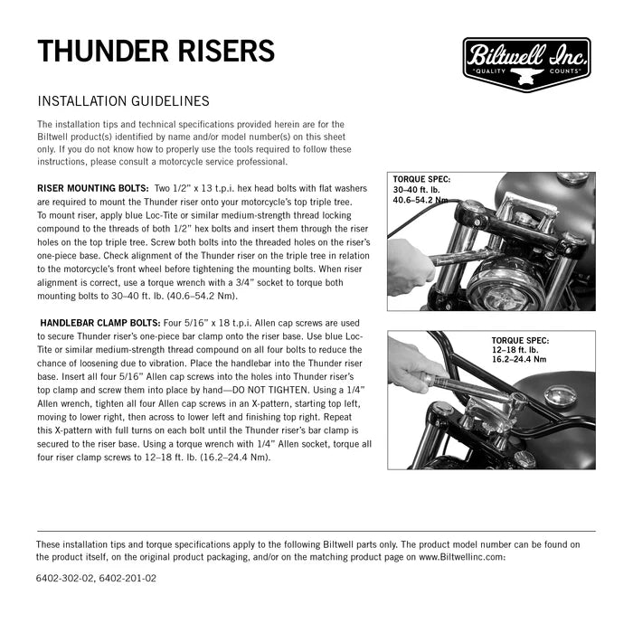 Biltwell Thunder Handlebar Risers