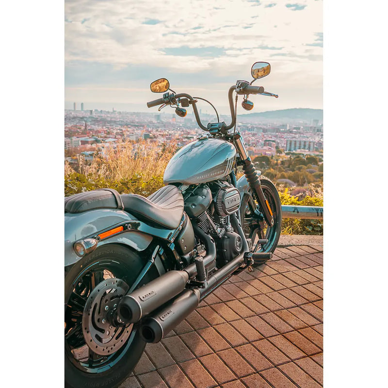 Black Duck Bombardier EC Euro Approved Slip-On Mufflers for Harley  - Customhoj