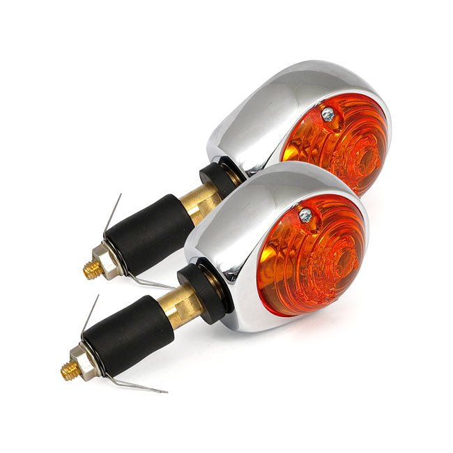 Bulls-Eye In-Bar Motorcycle Turn Signals Chrome