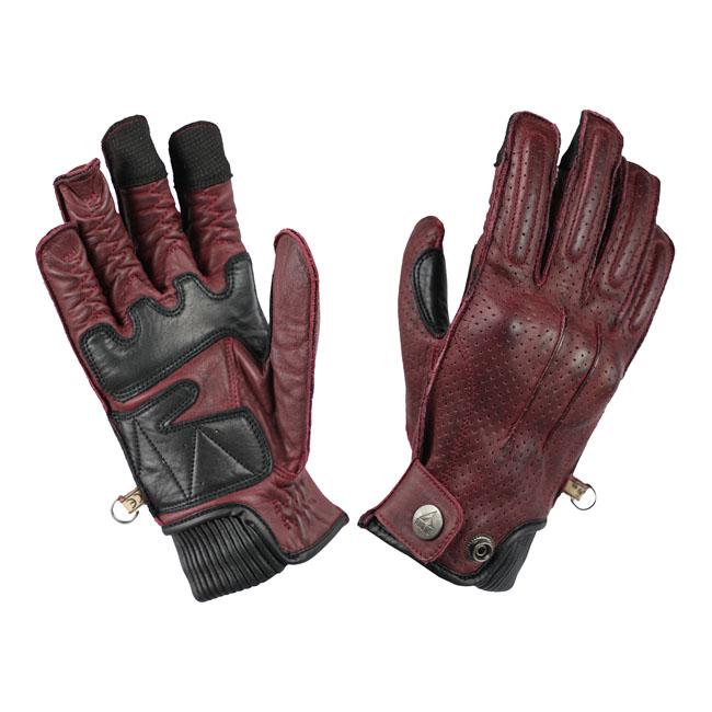 By City Oxford Ladies Motorcycle Gloves Burgundy / XS