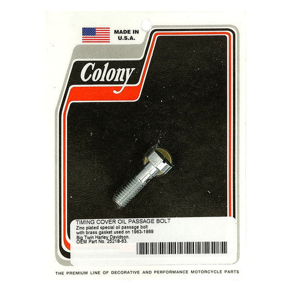 Colony Cam Cover Oil Passage Bolt for Harley Zinc / 63-69 Big Twin