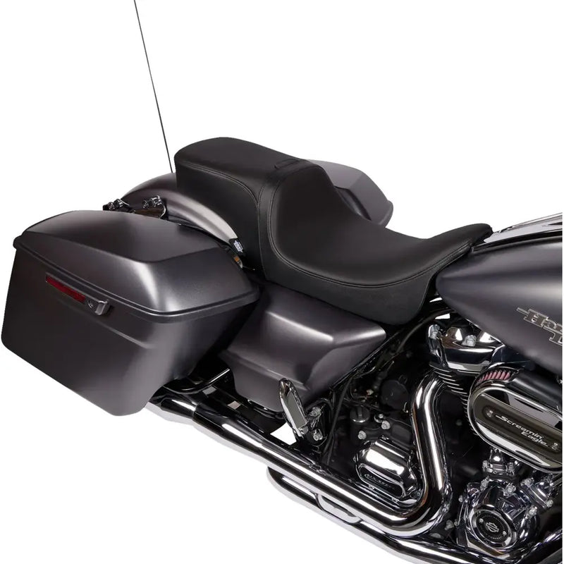 Drag Specialties Performance Predator 2-Up Backrest Receptible Seat for Harley 08-25 Touring (excl. 23-25 CVO; 24-25 Road Glide / Street Glide) / Black Solar Reflective  - Customhoj