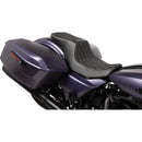Drag Specialties Performance Predator 2-Up Seat for Harley 24-25 Touring Road Glide / Street Glide / Double Diamond Black / Silver  - Customhoj
