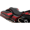 Drag Specialties Predator 2-Up Forward Seat for Harley 08-25 Touring (excl. 23-25 CVO; 24-25 Road Glide / Street Glide) / Diamond Black / Silver  - Customhoj