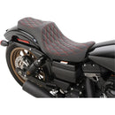 Drag Specialties Predator III Seat for Harley 06-17 Dyna / Diamond Black / Red  - Customhoj